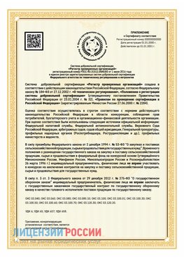 Приложение к сертификату для ИП Новороссийск Сертификат СТО 03.080.02033720.1-2020